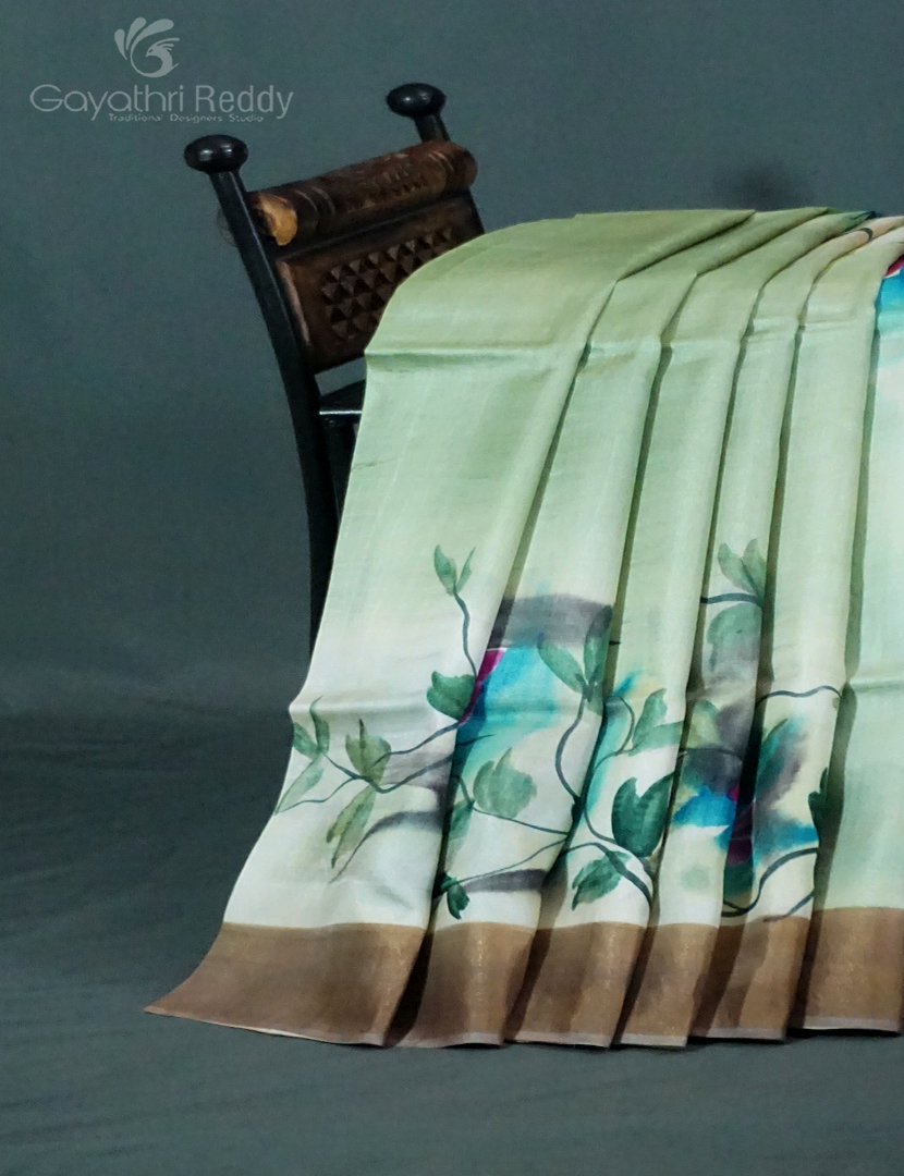 PURE DESI TUSSAR SILK HAND PAINTED-TS791