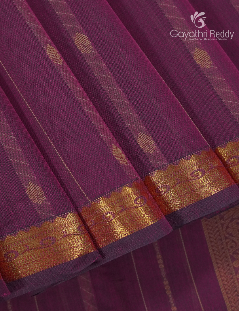 Pure Kanchi Cotton Saree in Magenta