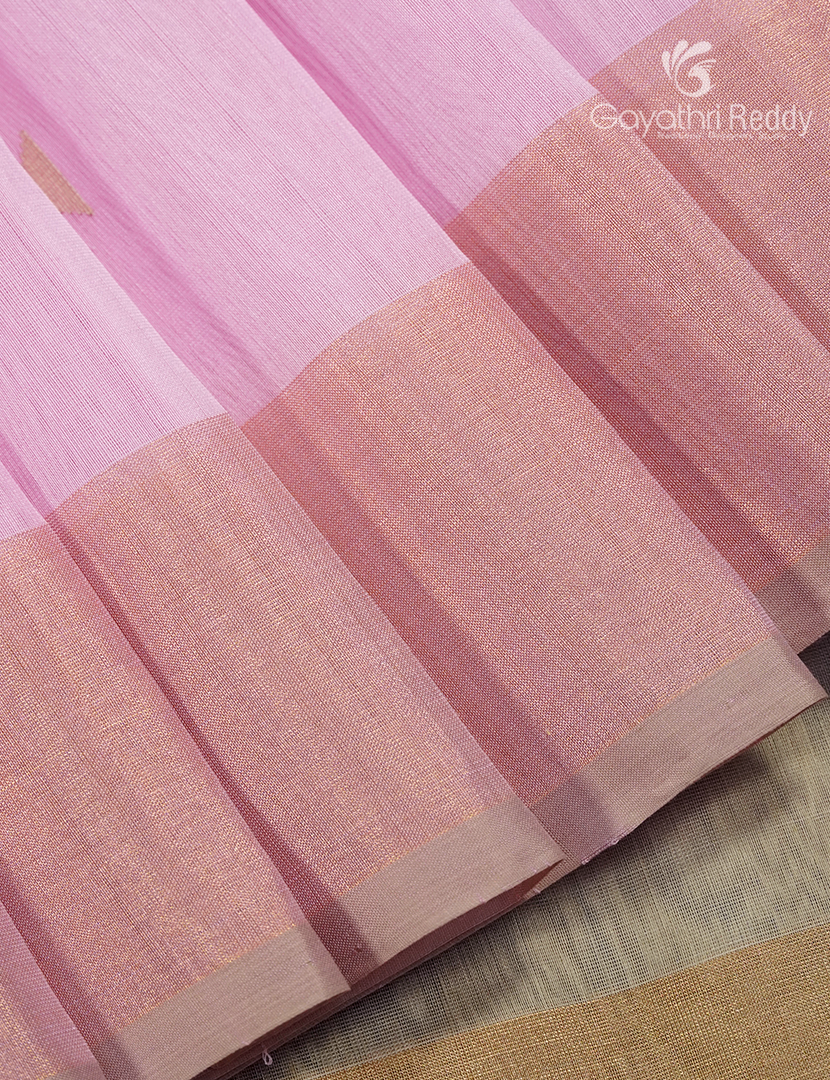Pure Chanderi Sico Saree in Baby Pink