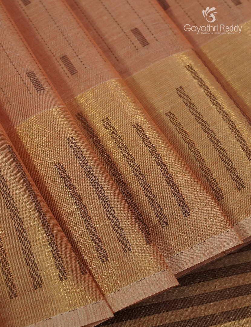Pure Kanchi Cotton Saree in Sandalwood
