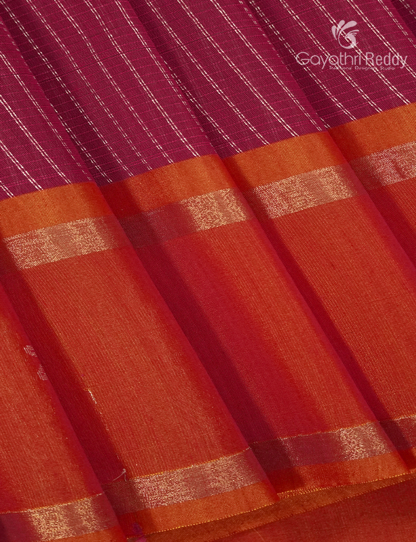 Kanchipuram Sico Saree in Pink and Orange