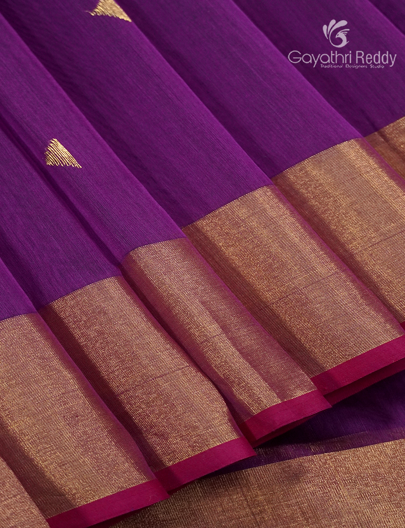 Pure Chanderi Sico Saree in Purple