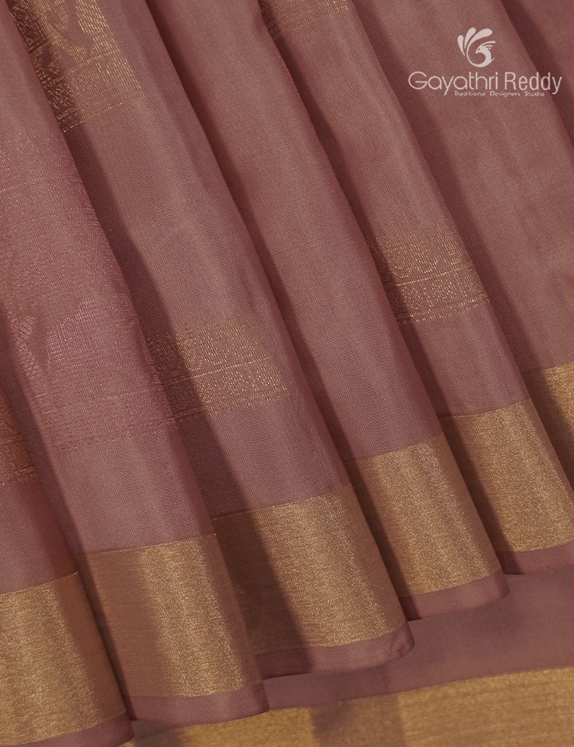 Pure Kanchipuram Silk Saree in Pastel Peach ( Small Borders)