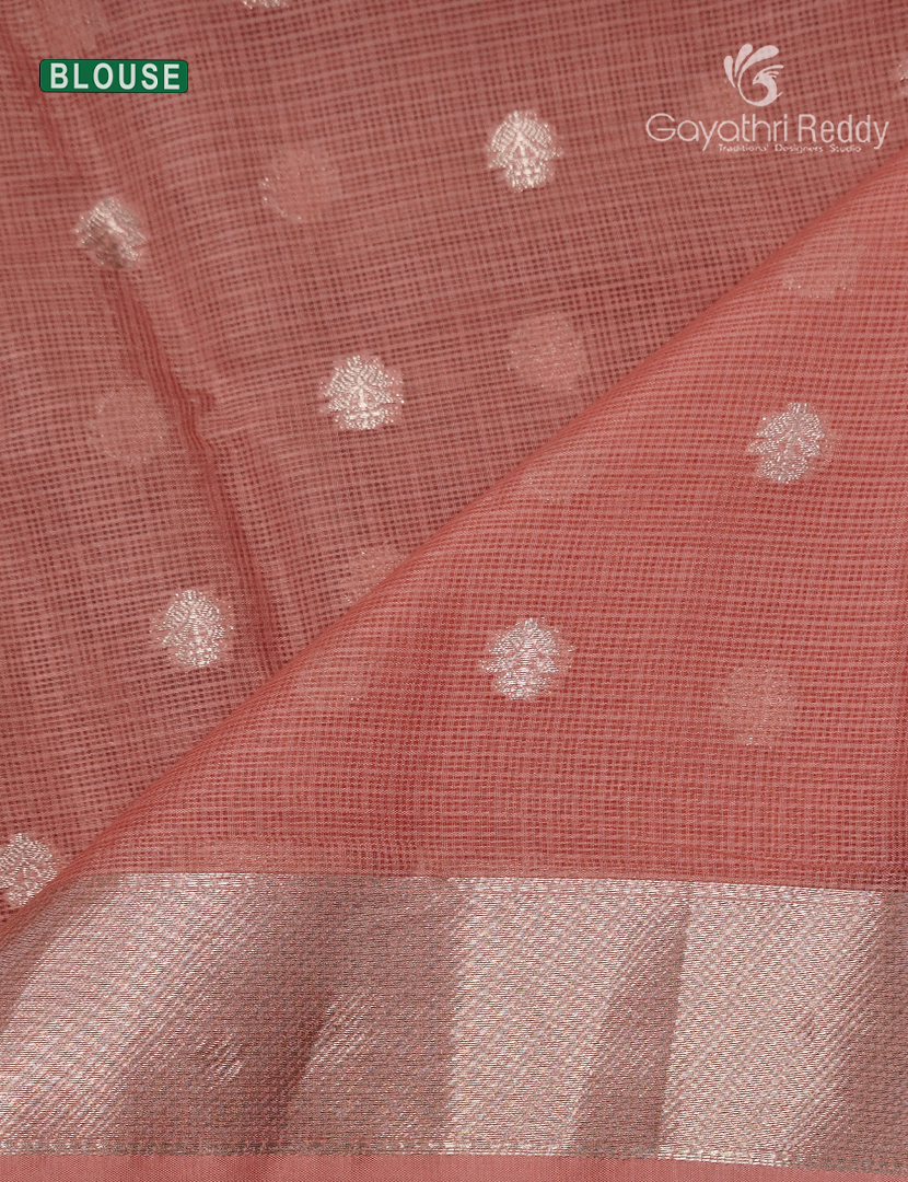 Banaras Kota Lehanga Set in Red and Baby Pink