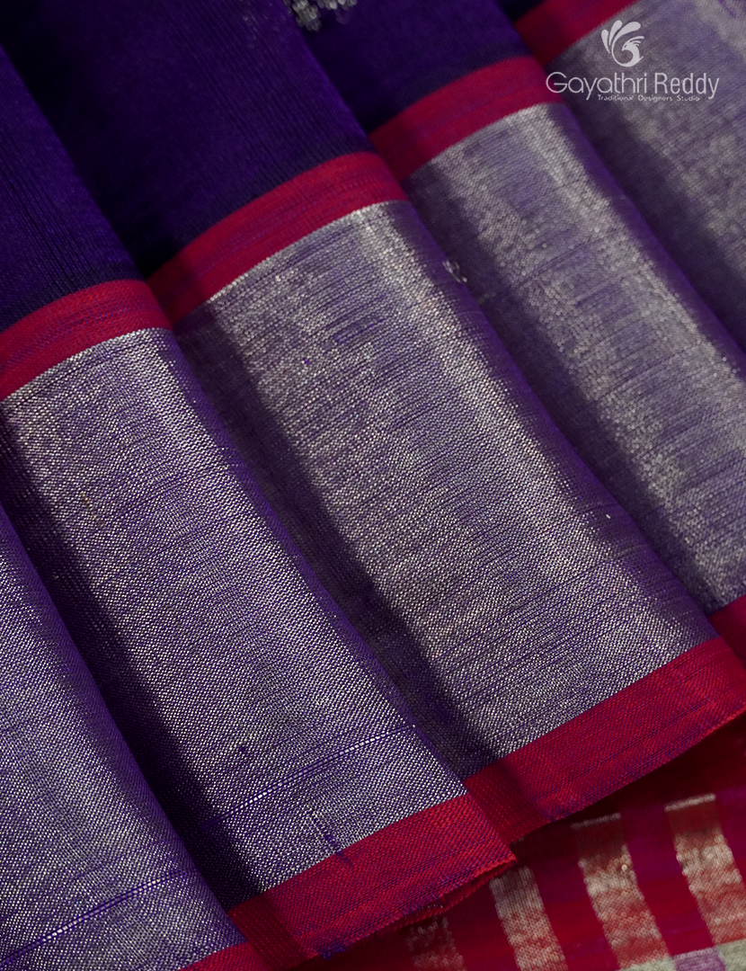 Pure Arani Sico Saree in Deep Purple and Pink