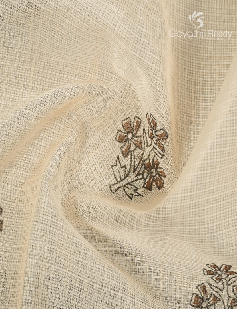Kota Printed Saree in Cream