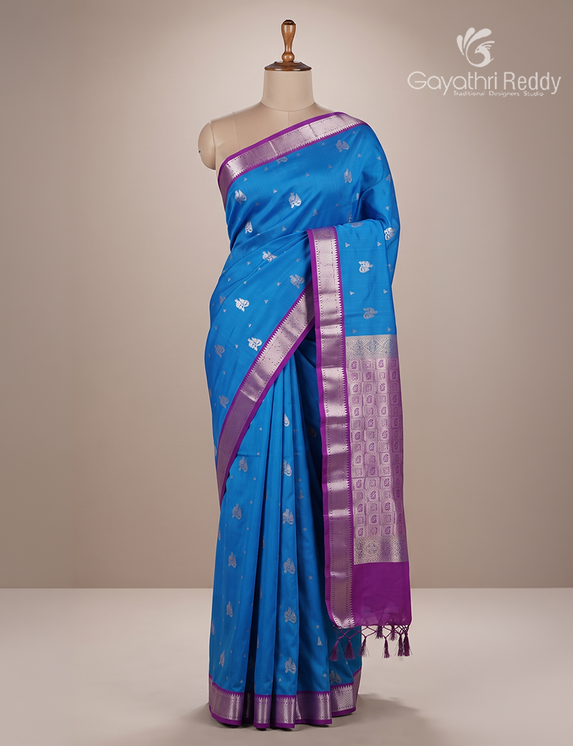 Soft Silk Saree in Deep Blue