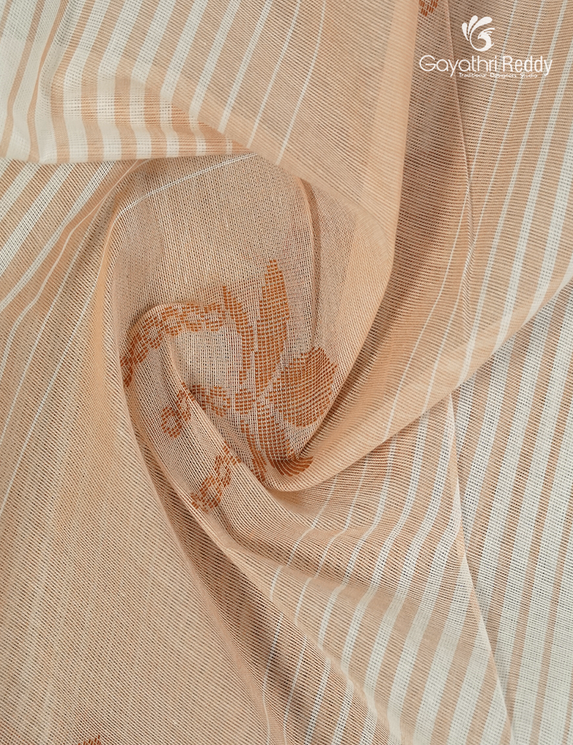 Pure Kanchi Cotton Saree in Cream and Light Beige
