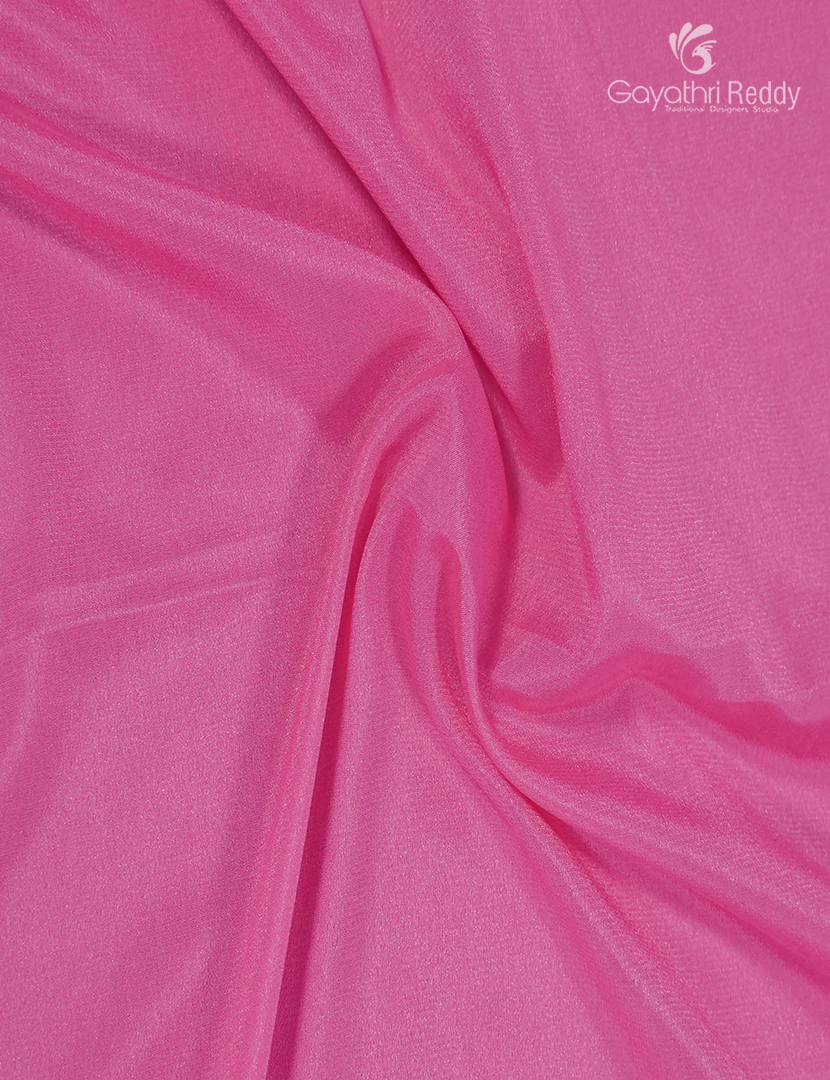 Semi Mysore Crepe Saree in Baby Pink and Bottle Green