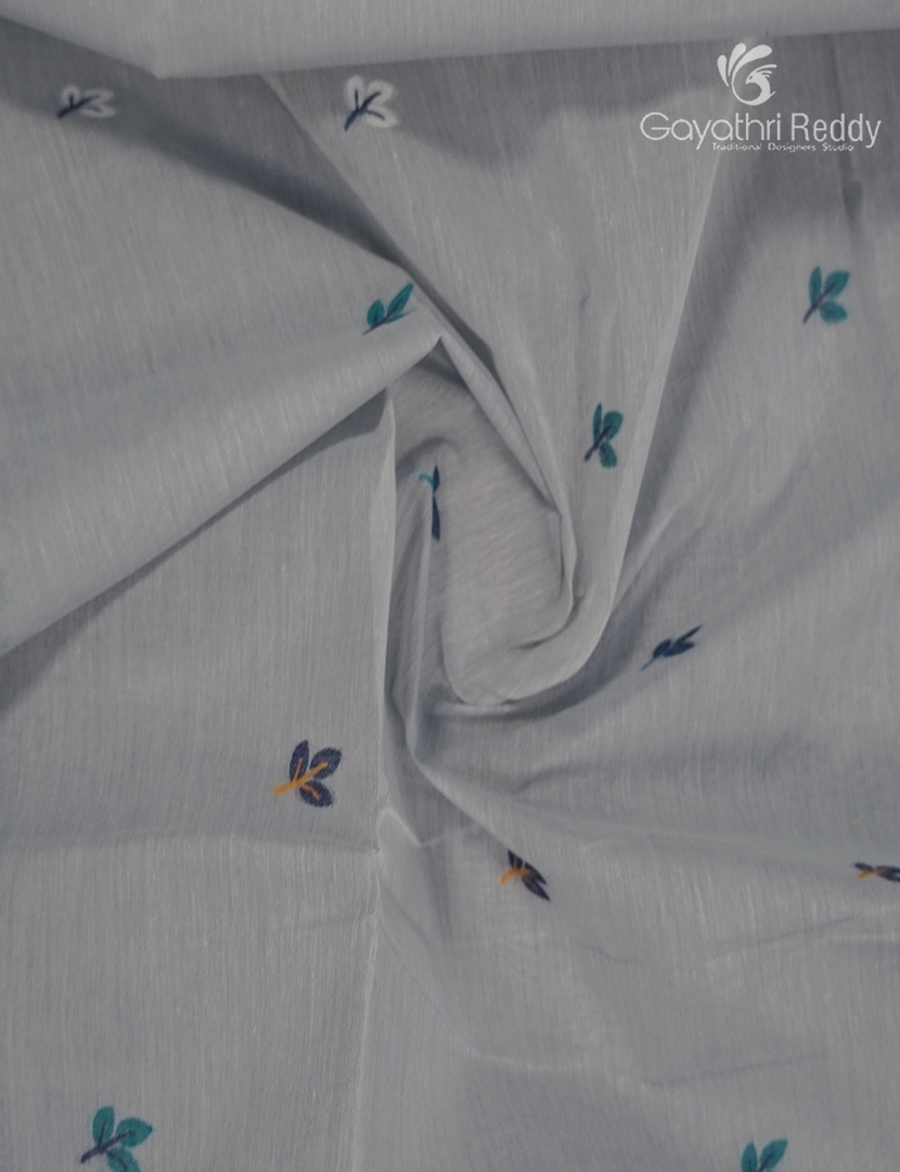 Jamdani Cotton Saree in Concrete Grey
