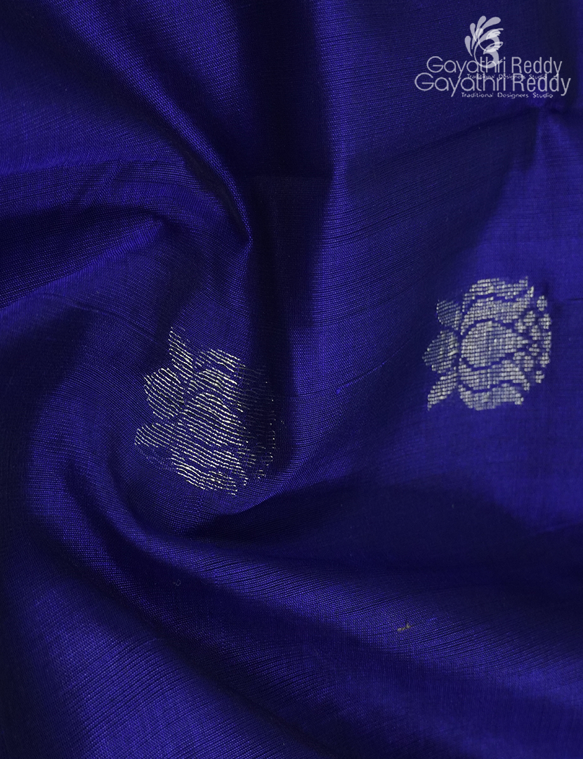 Pure Arani Sico Saree in Deep Blue and Sea Green