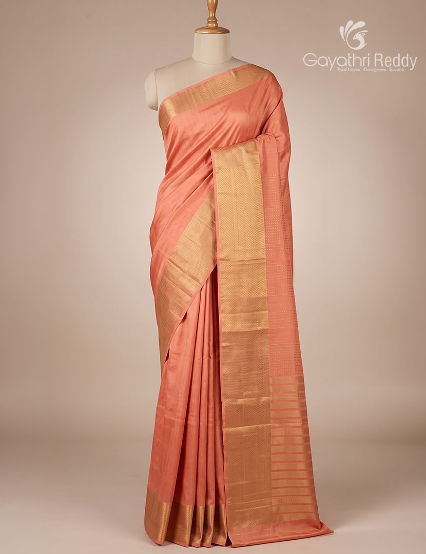 Pure Mysore Silk Saree in Pastel Peach
