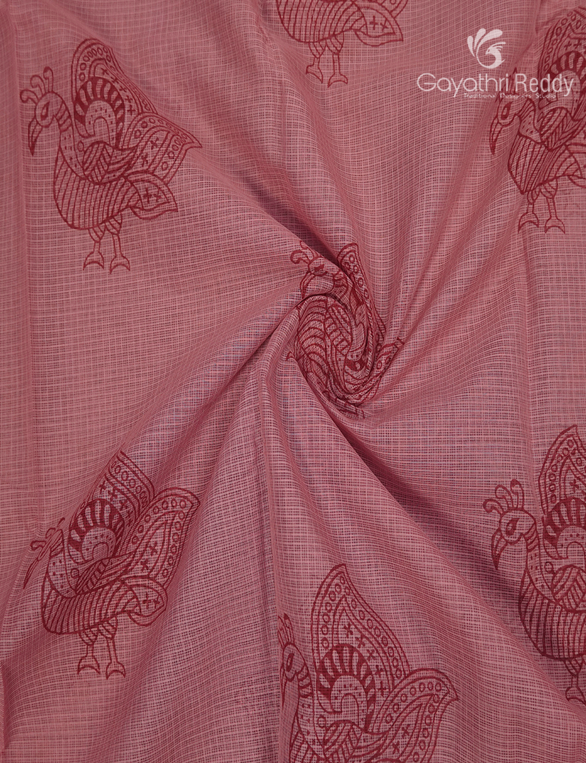 Premium Quality Cotton Kota Saree in Pastel Peach