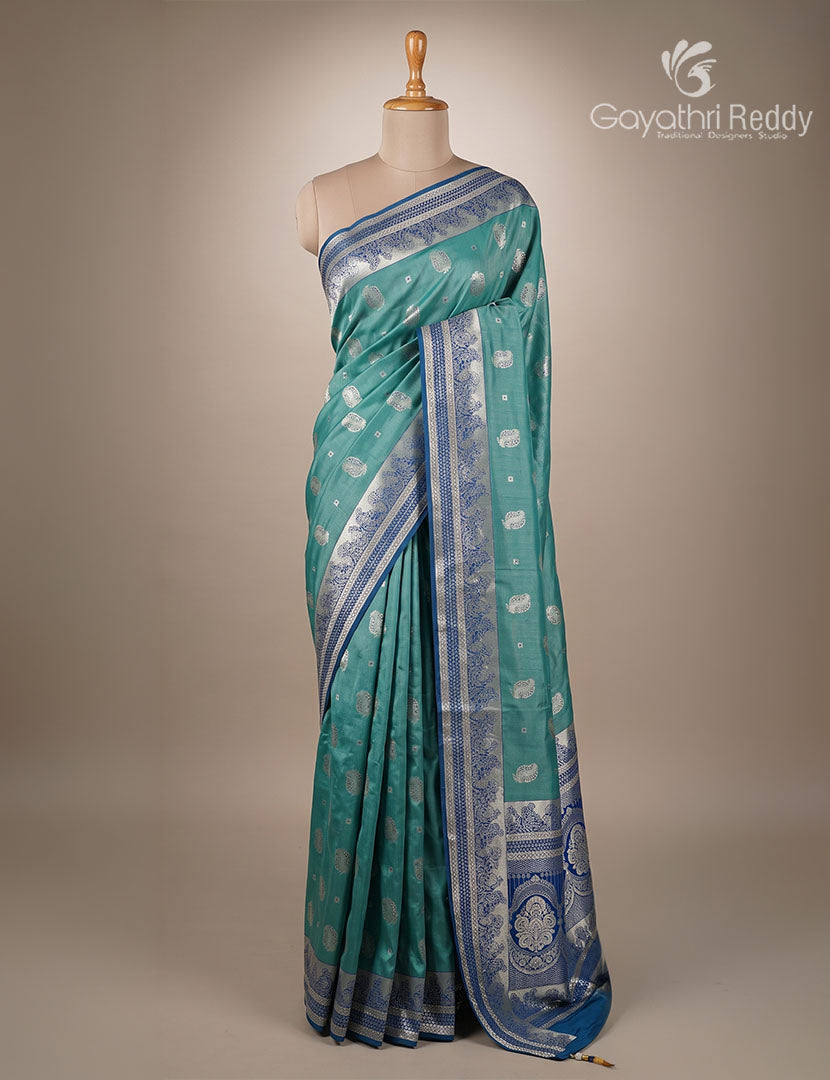 Semi Kanchipuram Art Silk Saree in Mint Green