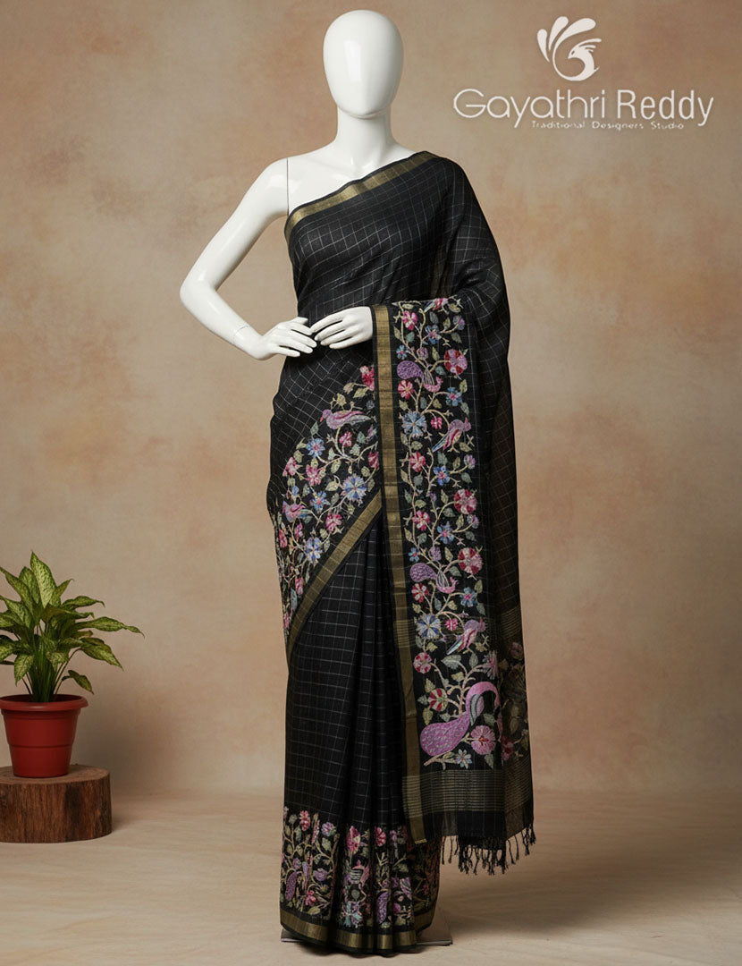 KHADI SILK WORK SAREE-KSW75