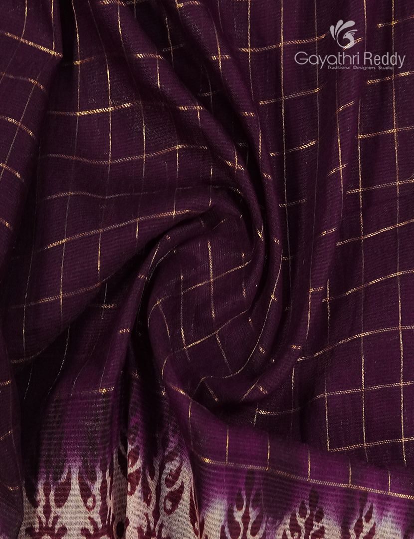 Mangalgiri Kalamkari Saree in Deep Maroon and Ivory