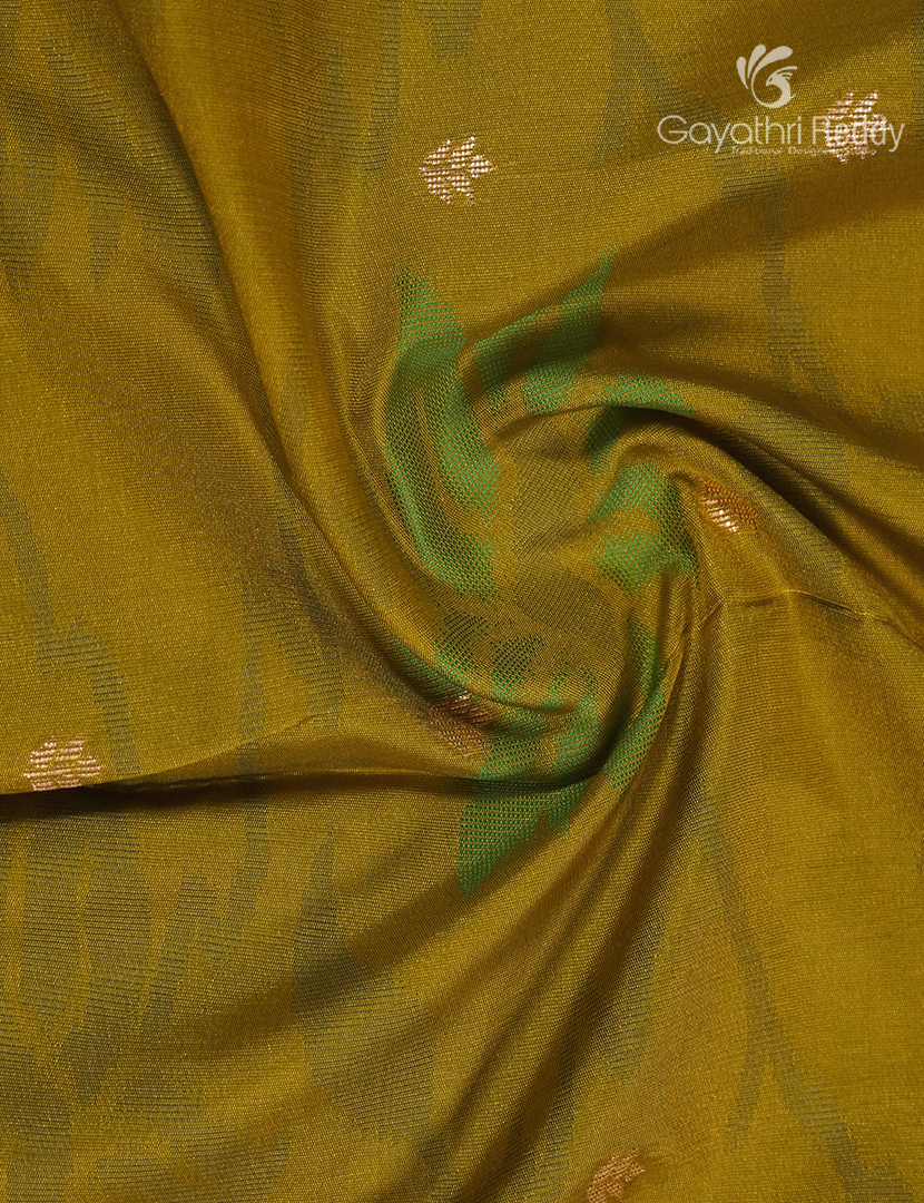 Semi Kanchipuram Art Silk Saree in Mehendi Green