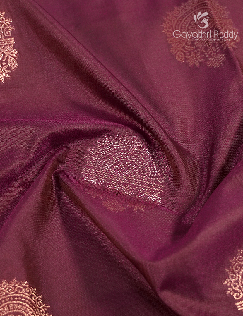 Semi Kanchipuram Art Silk Saree  in Deep Mauve