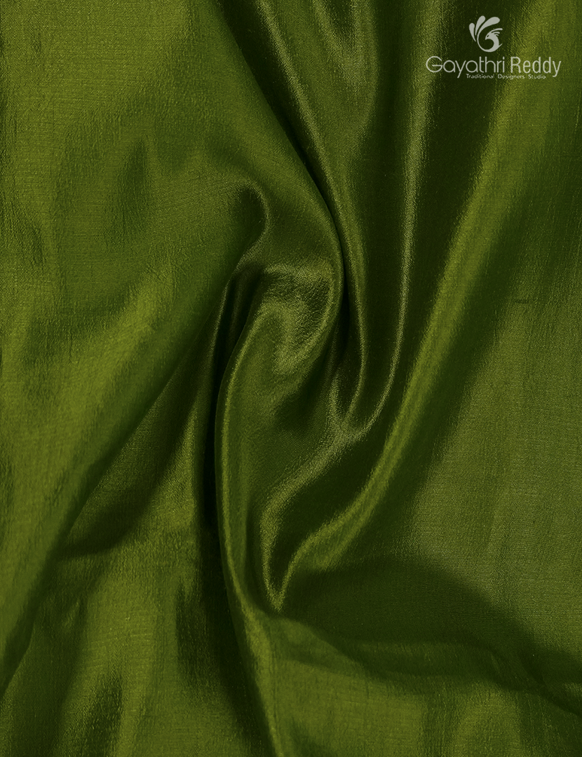 Pure Dupion Digital Print Saree in Mehendi Green