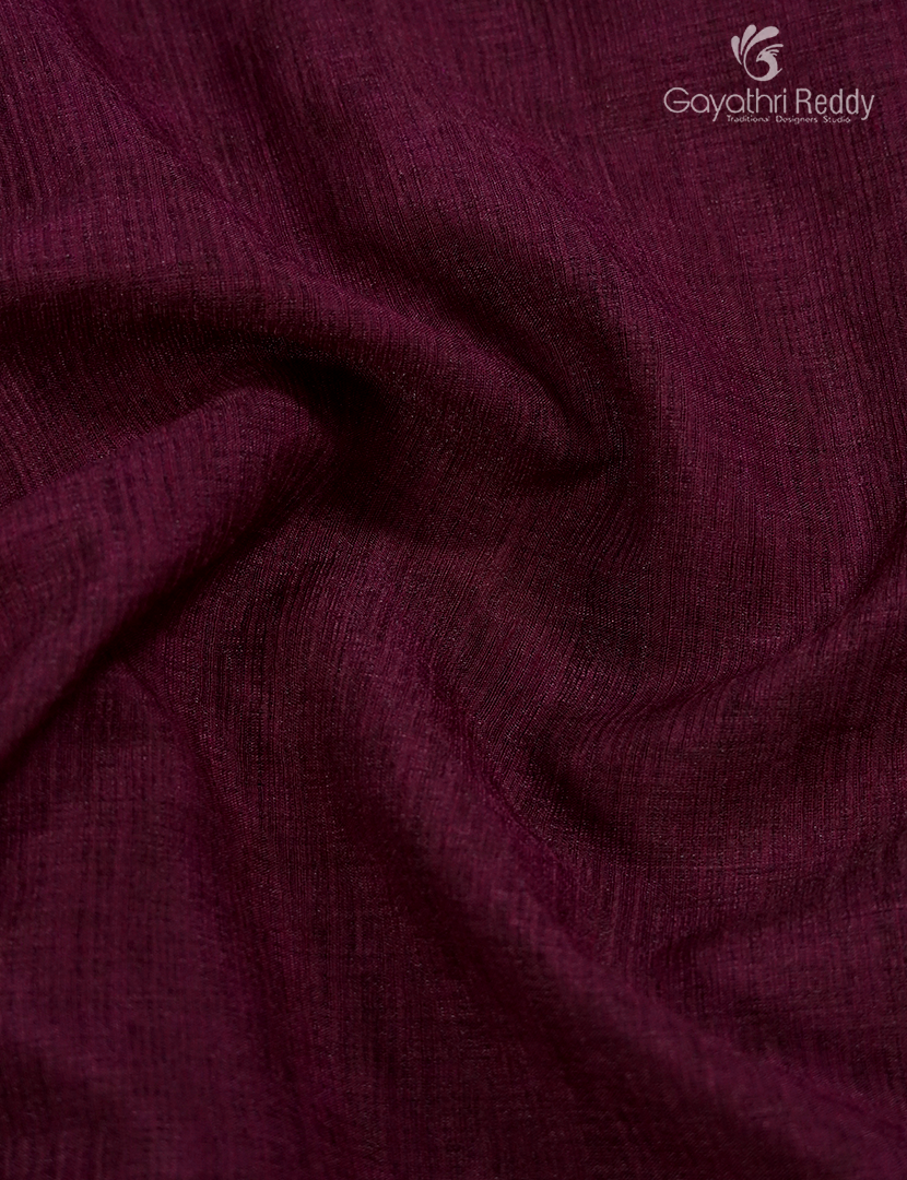 Semi Tussar Saree in Burgundy