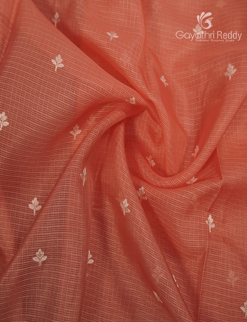 Silk Kota Saree in Dual Shades of Peach and Beige