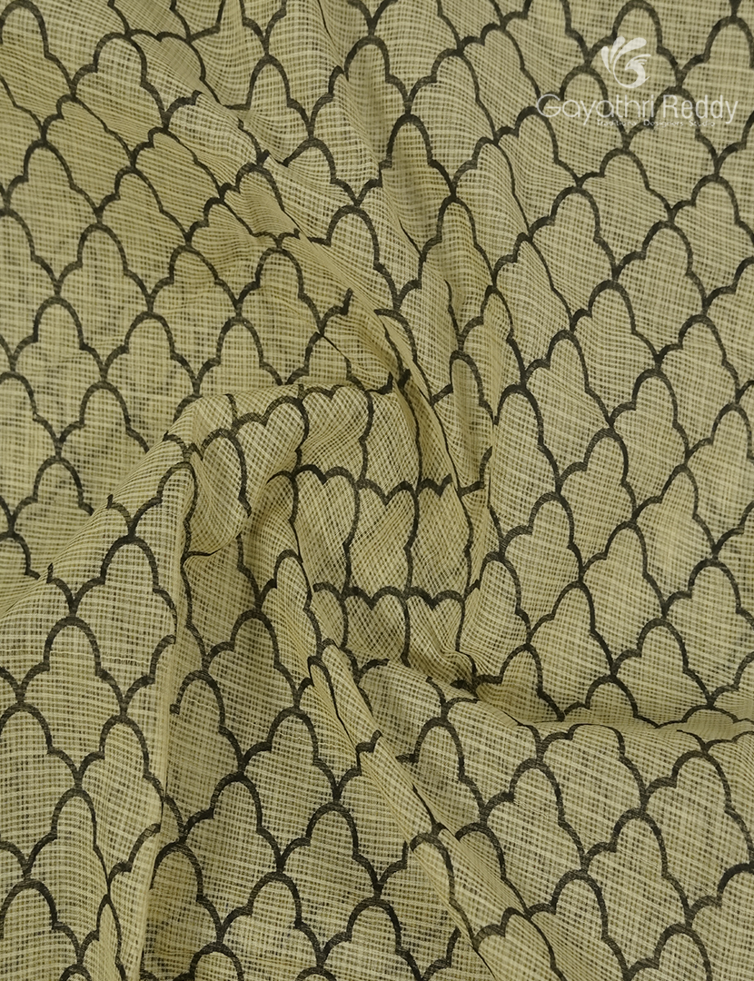 Premium Quality Cotton Kota Saree in Beige and Yellow
