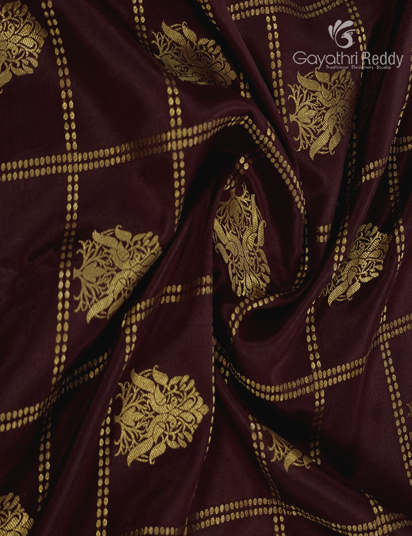 Pure Mysore Silk Saree in Brown