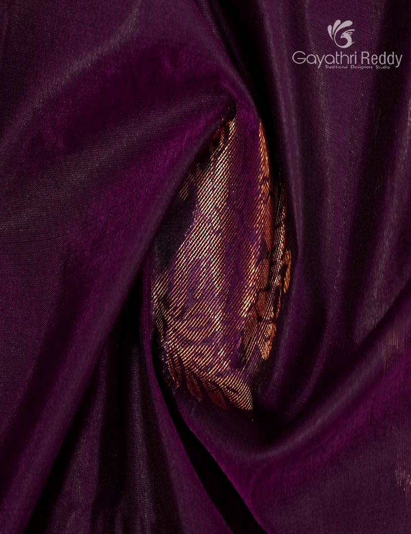 Kanchipuram Sico Saree in Deep Burgundy and Sea Green