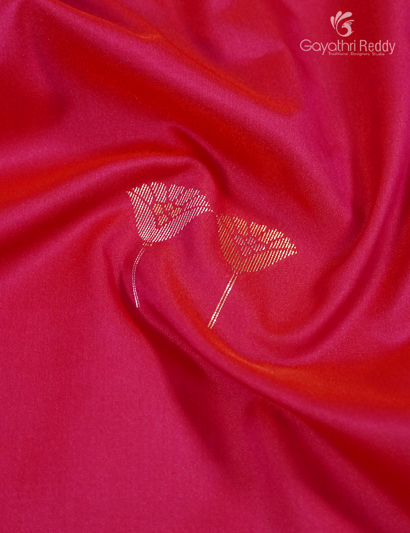 Semi Kanchipuran Silk Saree in Fuchsia Pink and Purple