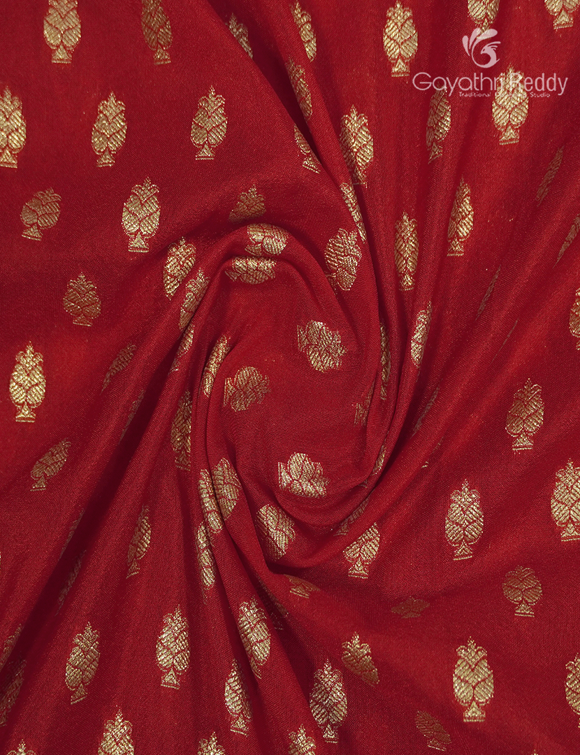 Banaras Georgette Saree in Bridal Red