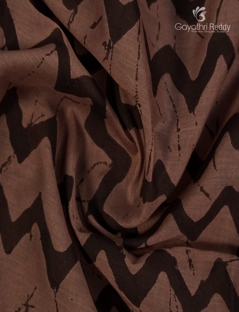Pure MulMul Cotton Saree in Brown and Black