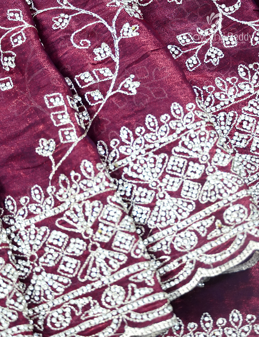 Semi Tissue Fancy Saree in Majenta
