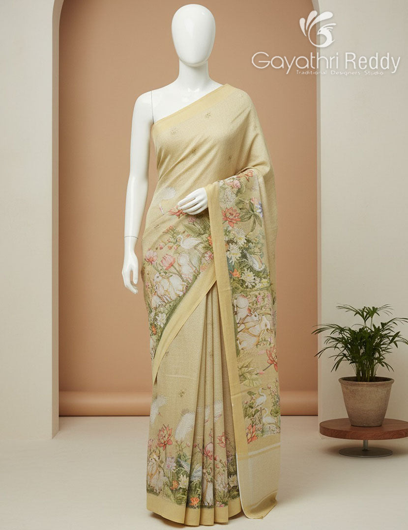PURE LINEN SAREE-L1444
