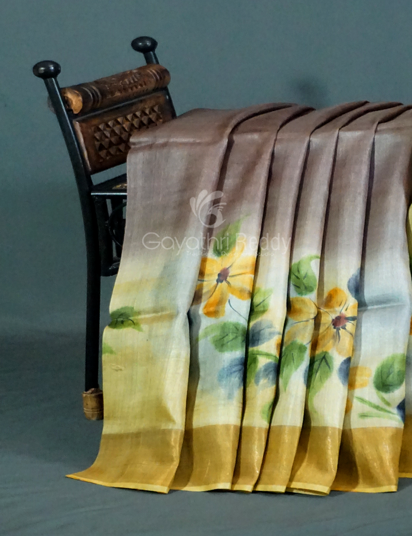 PURE DESI TUSSAR SILK HAND PAINTED-TS769