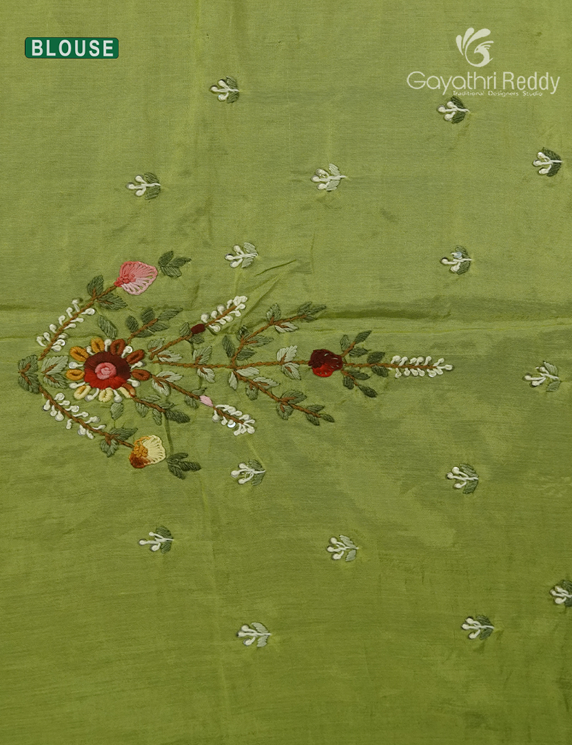 Work Blouse Fabric in Pista Green  - 1 meter Length