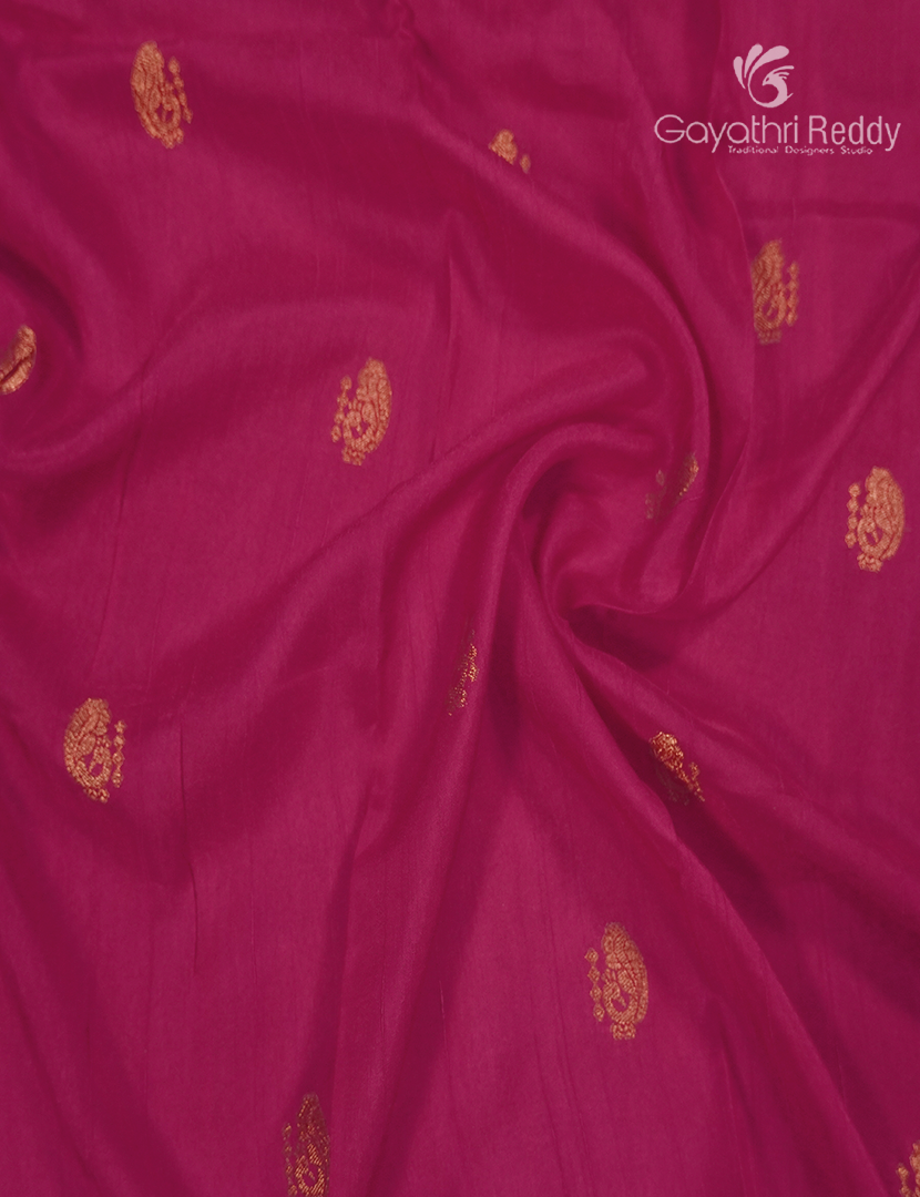 Semi Mysore Crepe Saree in Rani Pink