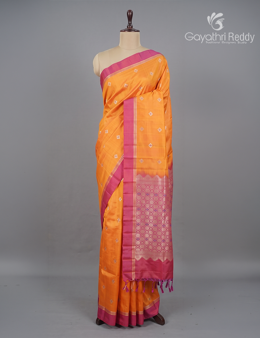 Light weight Kanchipuram Silk Saree in Orange