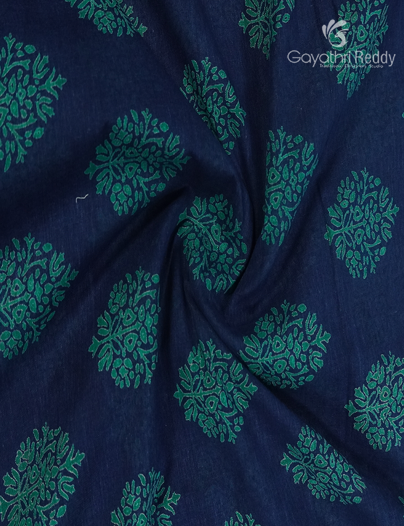 Vidharbha Cotton Saree in Indigo Blue