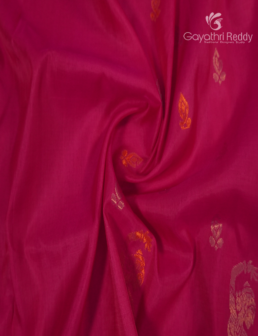Pure Uppada Silk Saree in Pink and Parrot Green
