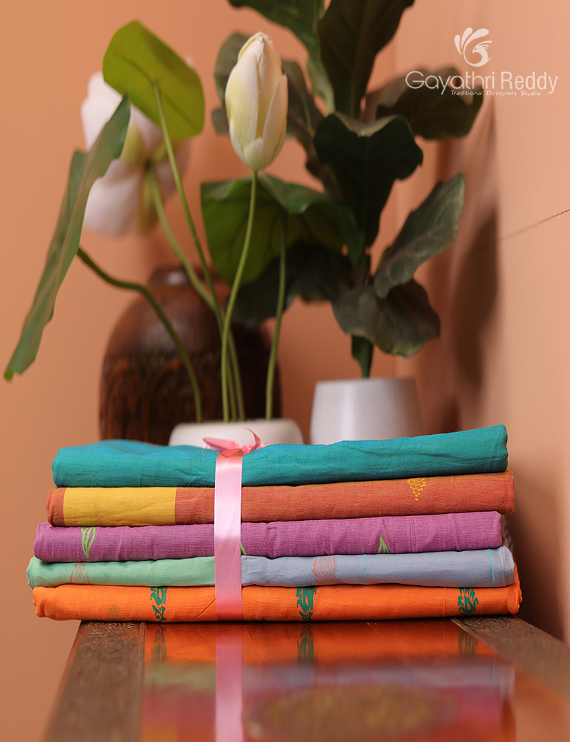 Silk Cotton Sarees Combo ( Set of 5 )
