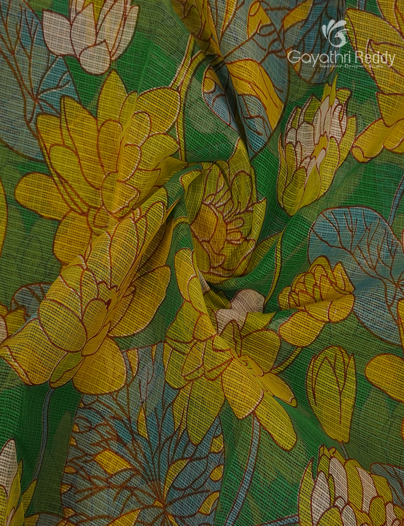 Premium Quality Cotton Kota Saree in Sea Green and Maroon Red