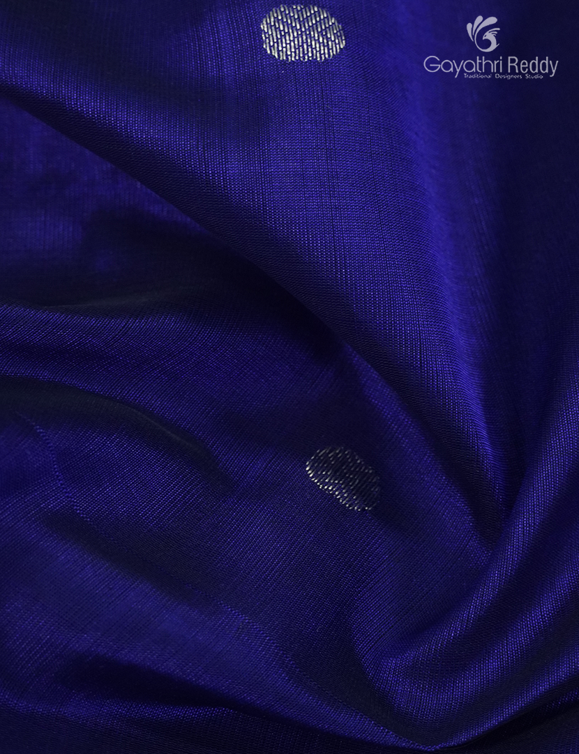 Pure Arani Sico Saree in Navy Blue and Sea Green
