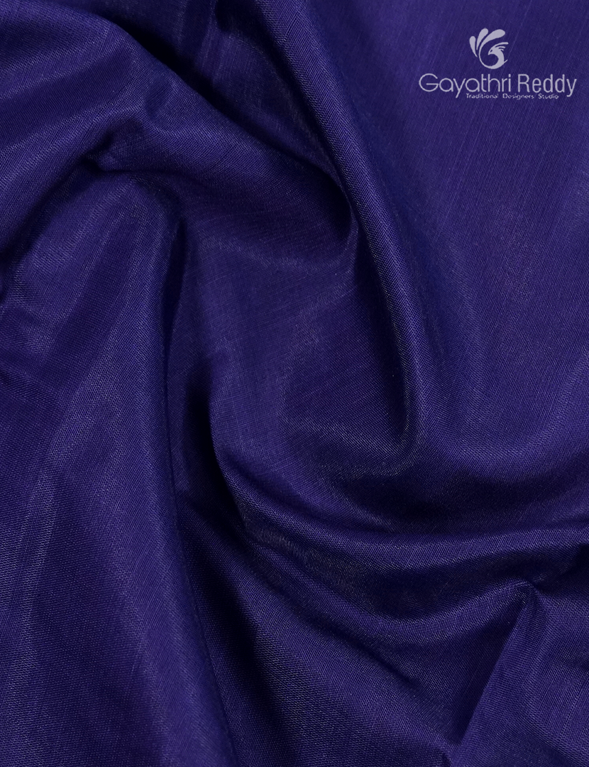 Pure Kanchi Sico Saree in Navy Blue and Red