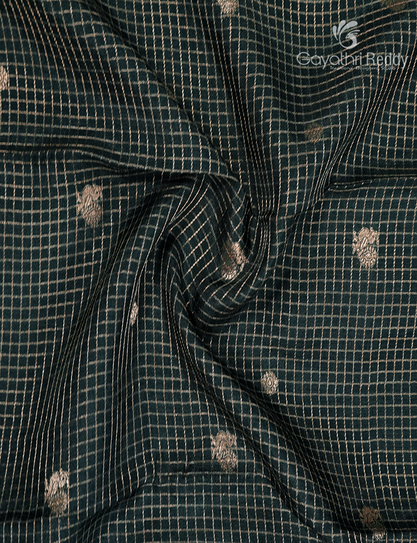Semi Mysore Crepe Saree in Bottle Green