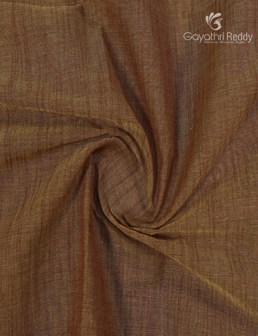 Pure Handloom Cotton Saree in Earthy Brown