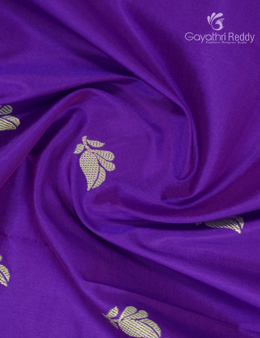 Pure Banaras Katan Silk Saree in Electric Purple