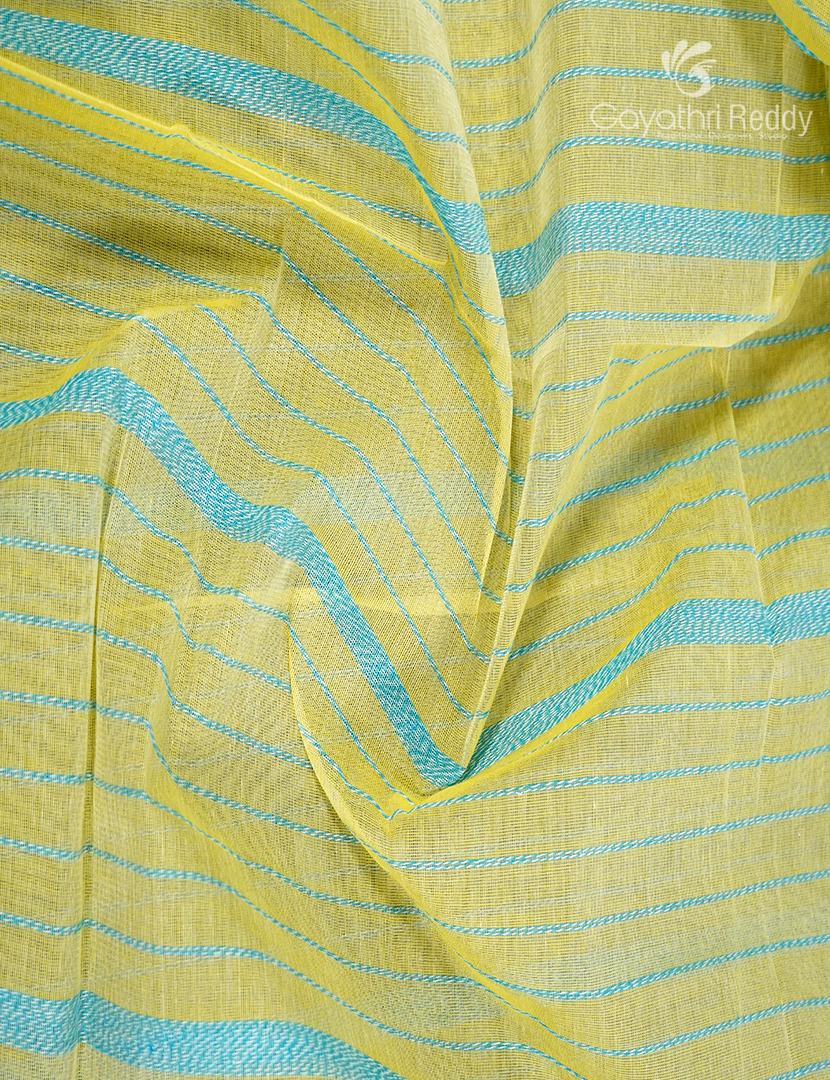 Pure Handloom Cotton Saree in Lime