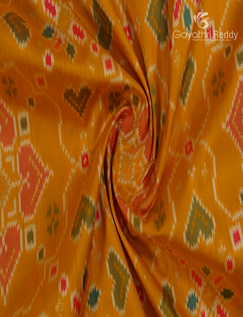 Semi Kanchipuram Art Silk Saree in Deep Mustard and Rani Pink