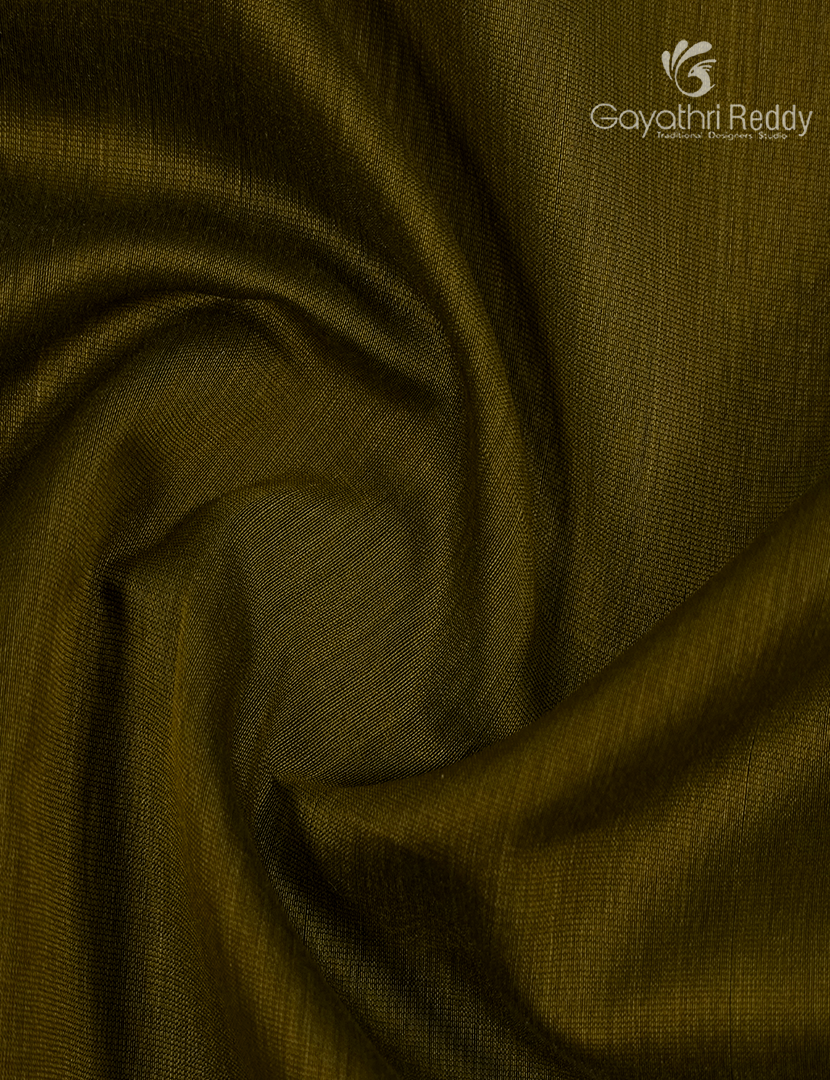 Pure Chanderi Sico Saree in Mehendi Green and Brown