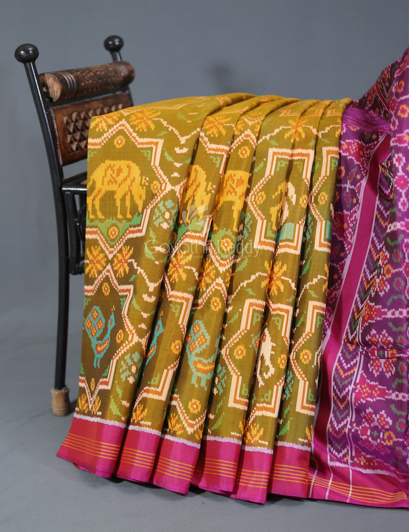 Rajkot Patola Silk Ikat Purple Saree | Kankatala